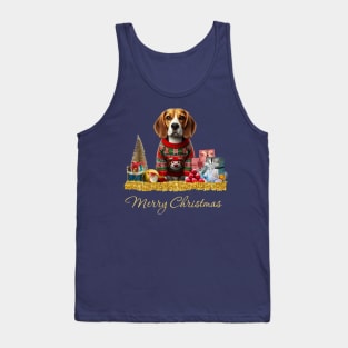 Merry Christmas Beagle Tank Top